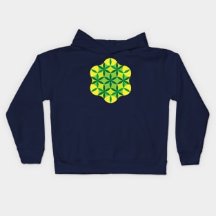 Green and Yellow Seed of Life Kids Hoodie